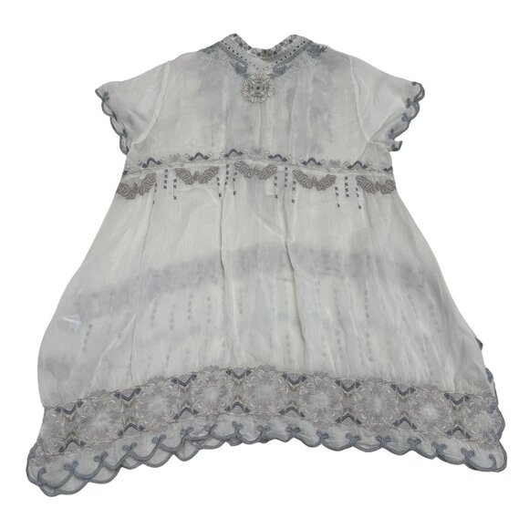 Johnny Was Women's Boho Floral Embroidered SS Tunic Blouse Top, Size M - Picture 2 of 10